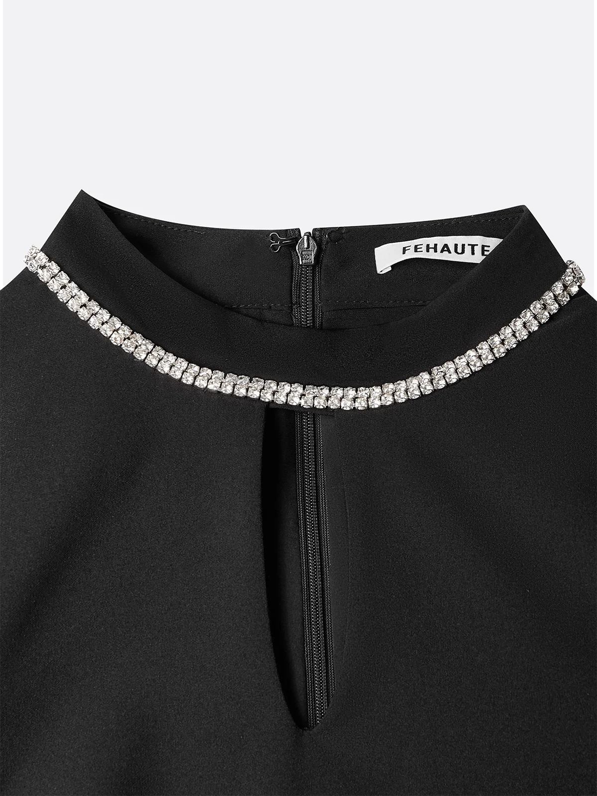 Black Pocket Stitching Puff Sleeve Jumpsuit With Belt