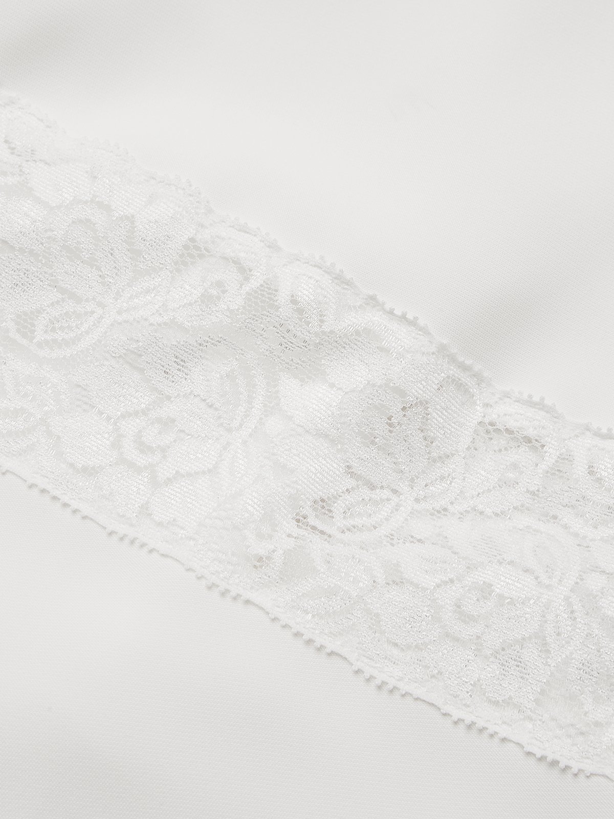 White Beaded Lace Spaghetti Sleeveless A-Line Midi Dress