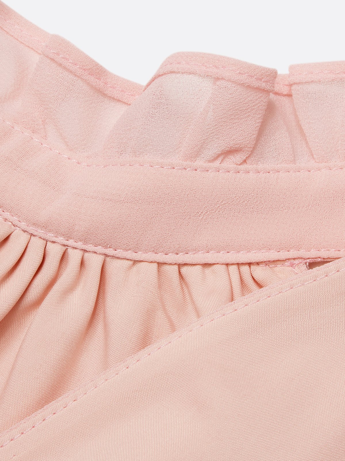 Pink Scramble Chiffon Lotus Leaf Collar Sleeveless A-Line Maxi Dress