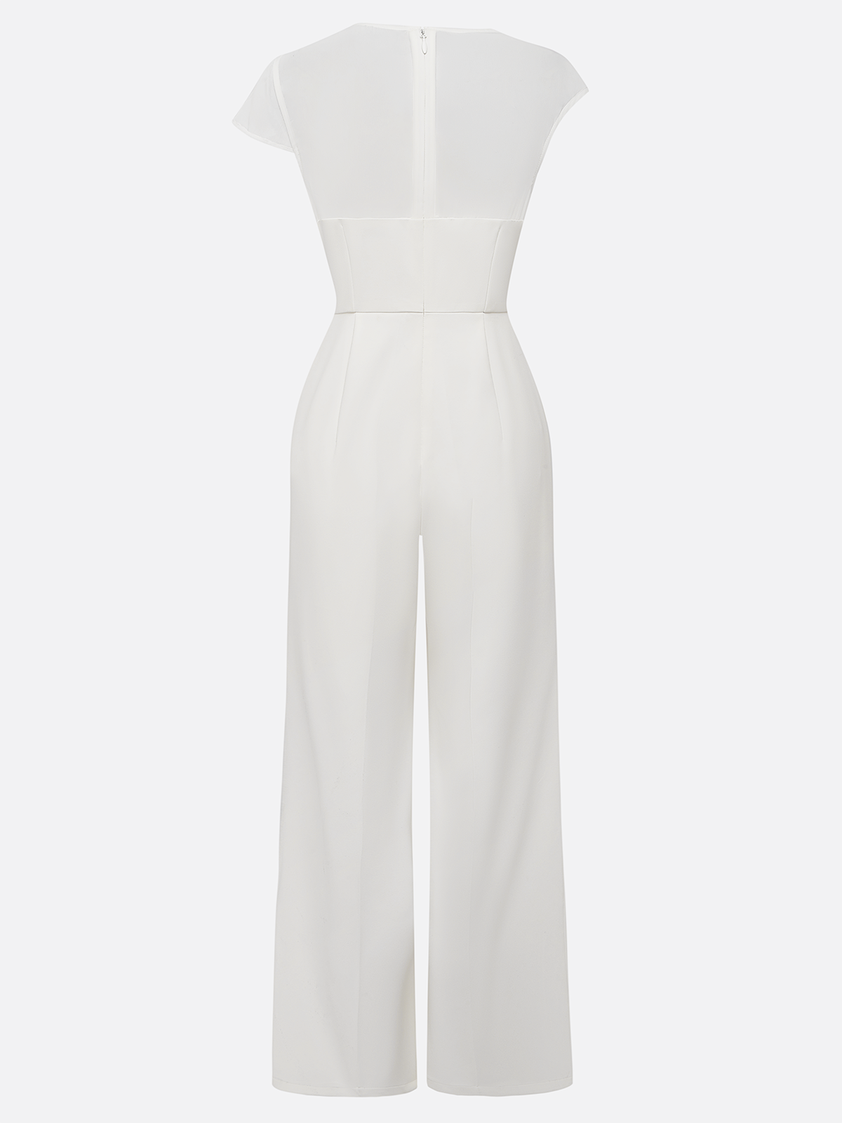 White Boat Neck Floral Morden Raglan Sleeves Regular Fit Jumpsuit