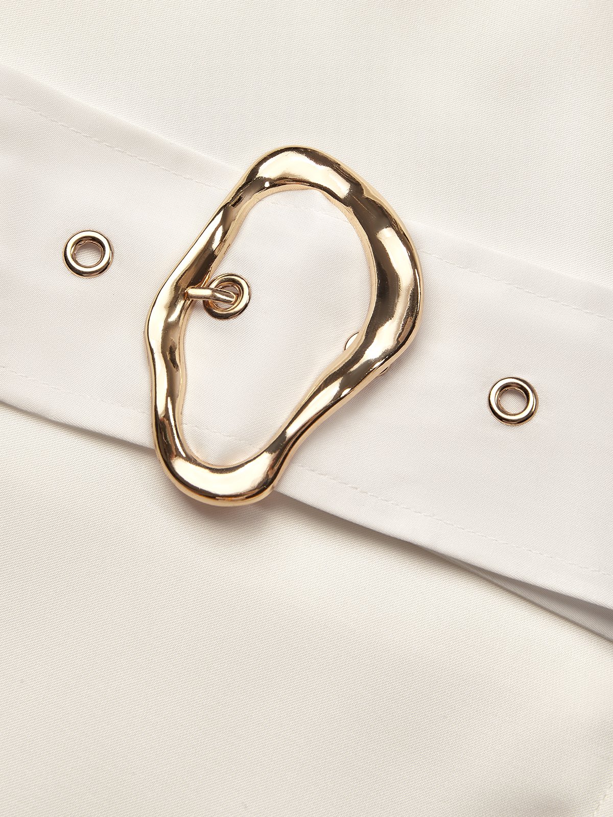White Buckle Satin Cowl Neck Sleeveless H-Line Maxi Dress