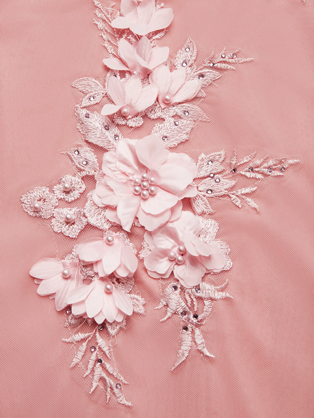 Pink Embroidery Classic Cowl Neck Sleeveless Sheath Midi Dress