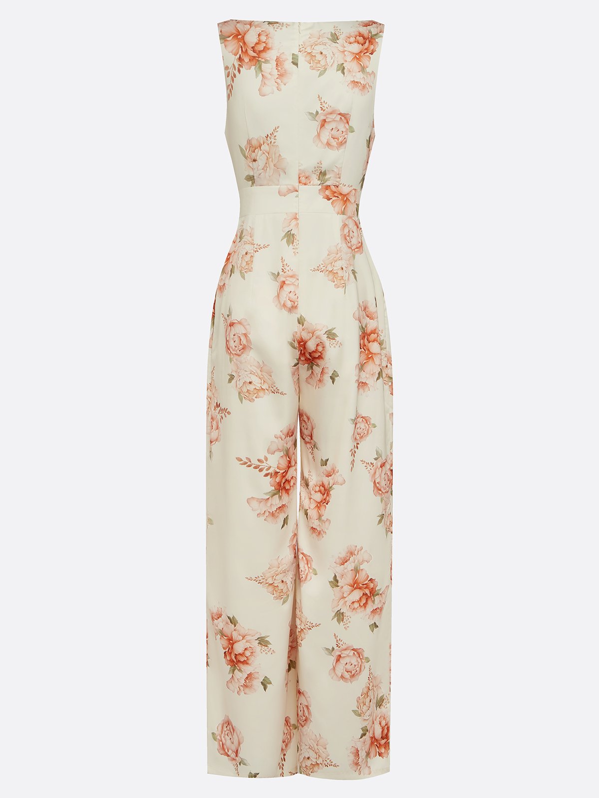 Yellow Floral Buckle Regular Fit Jumpsuit