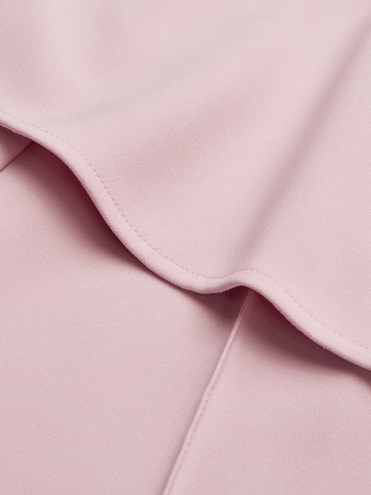 Women Pink Asymmetric Asymmetrical Short Sleeve Dressy Jumpsuit