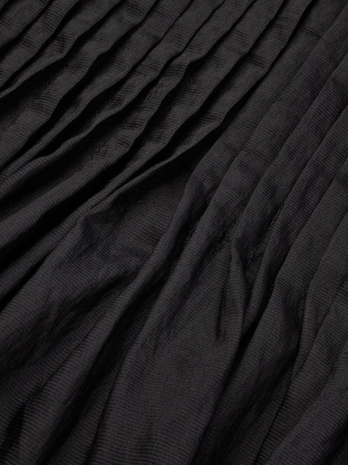 Women Black Pleated Crew Neck Sleeveless Dressy Top With Skirt Two-Piece Set