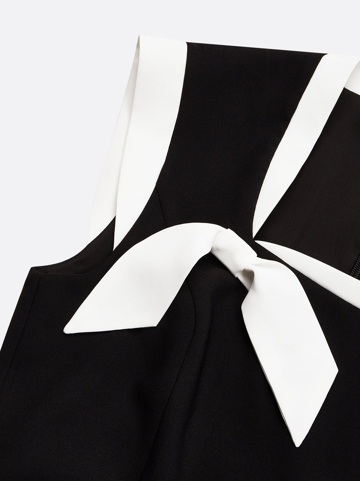 Black Bow Classic Square Neck Cap Sleeve A-Line Midi Dress