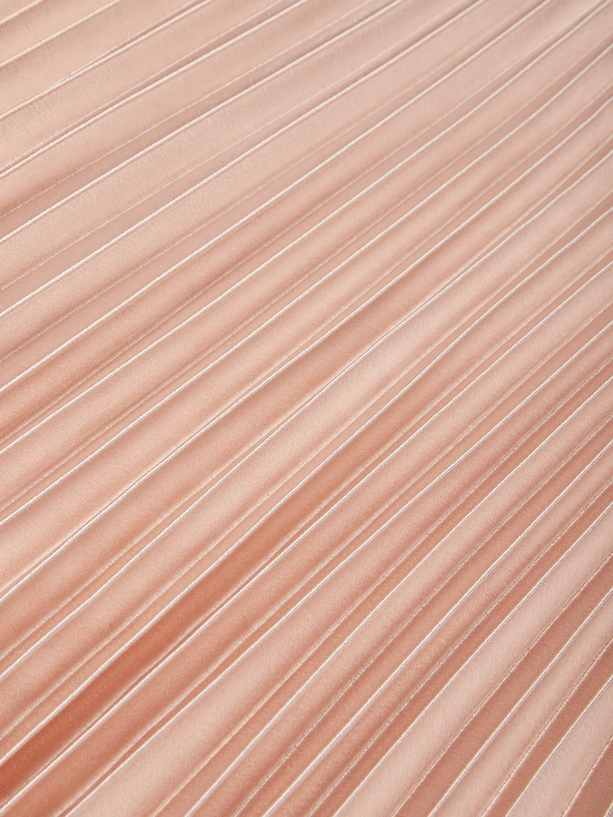 Rose Gold Pleated Satin Strapless Sleeveless A-Line Midi Dress