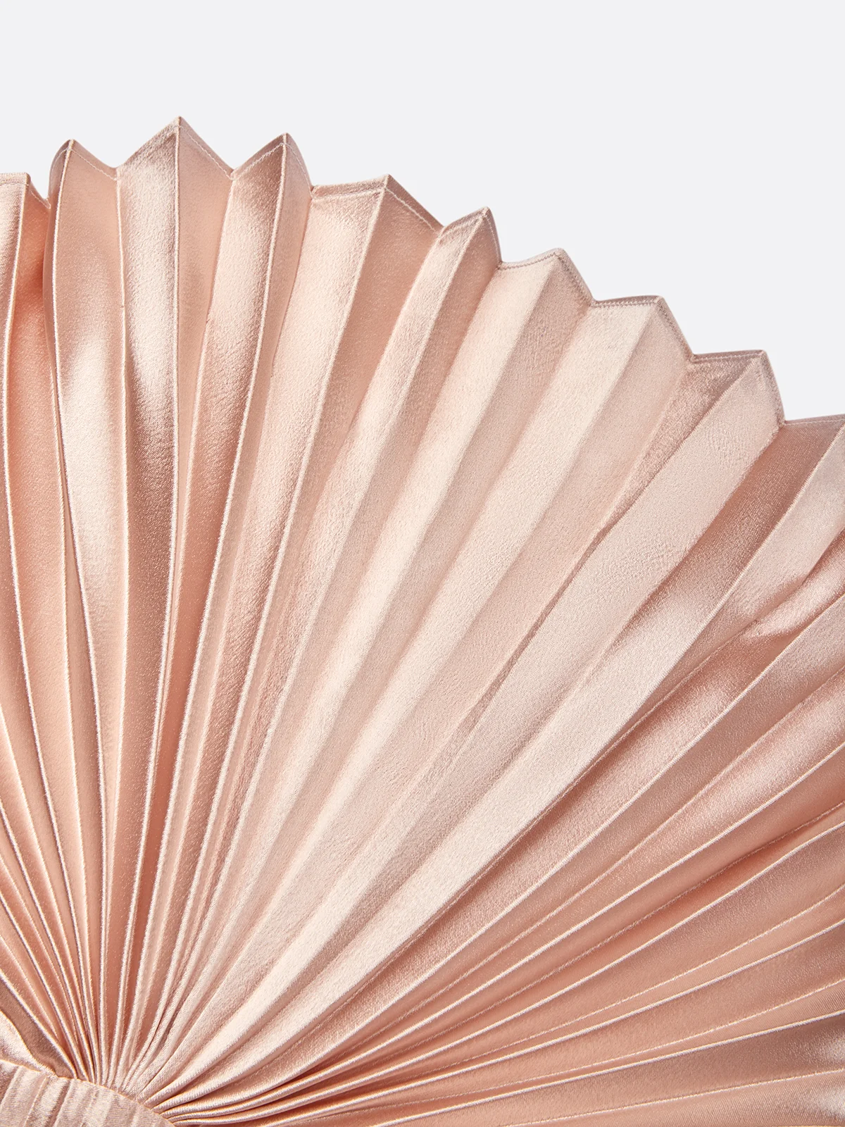 Rose Gold Pleated Satin Strapless Sleeveless A-Line Midi Dress