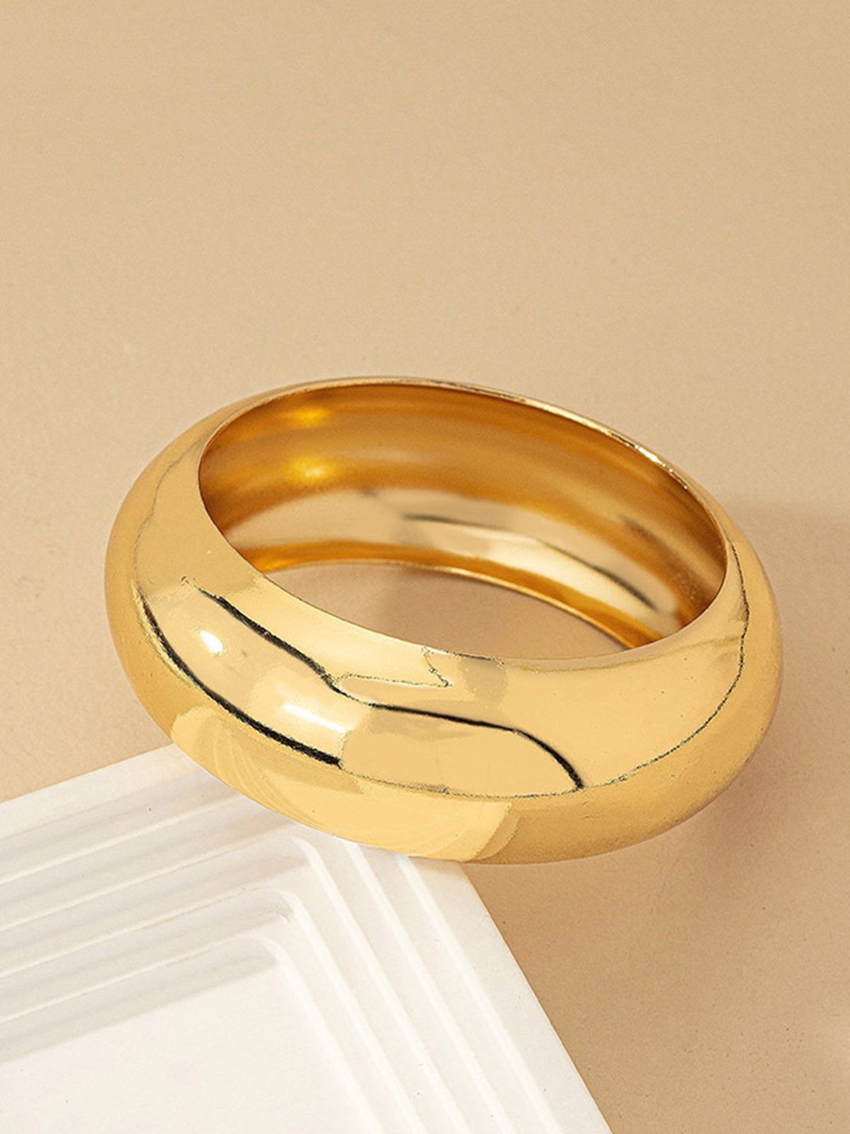 Minimalist Golden Metal Bangle