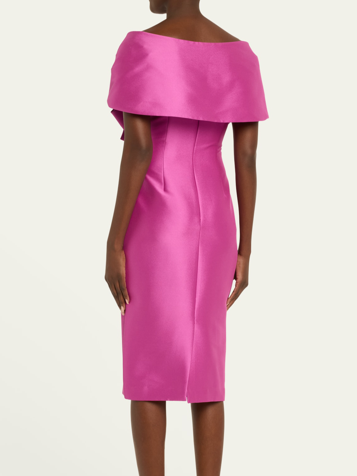 Rose Red Bow Off The Shoulder Sheath Midi Dress