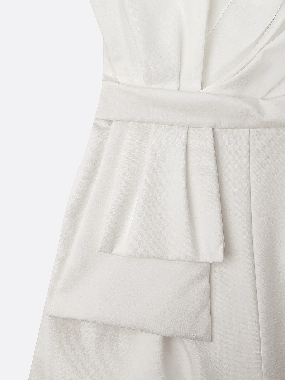Women Off-White Strapless Bow Jumpsuit