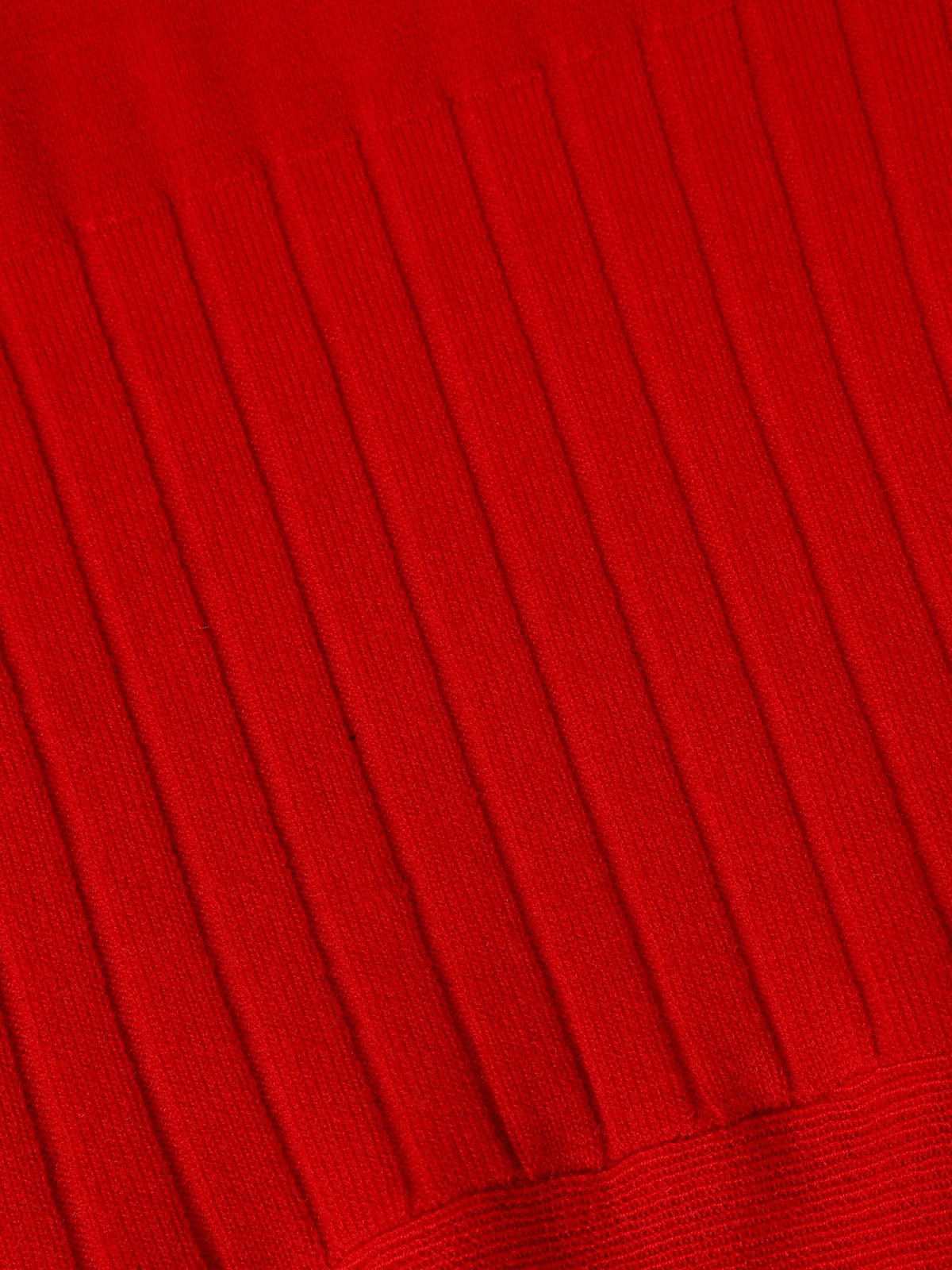 Red High Neck Long Sleeve A-Line Maxi Wool Sweater Dress