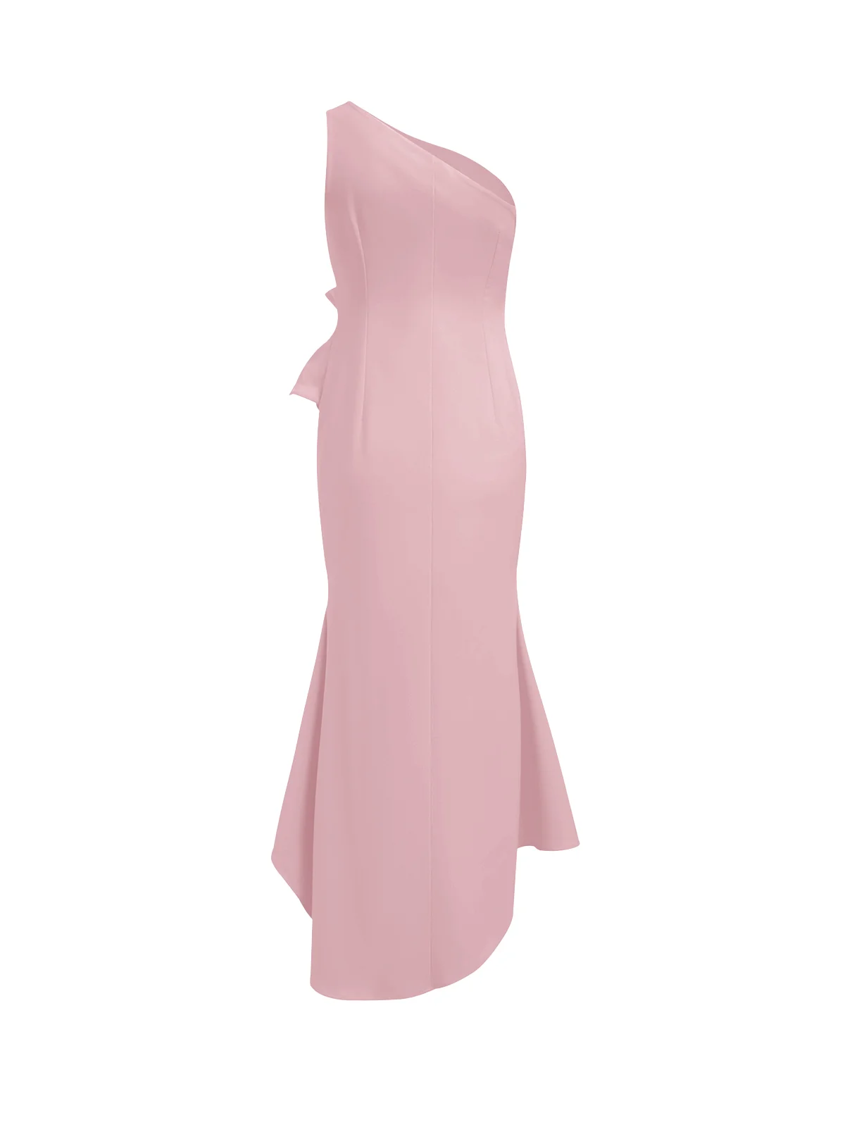 Black Ruched One Shoulder Sleeveless Sheath Maxi Dress