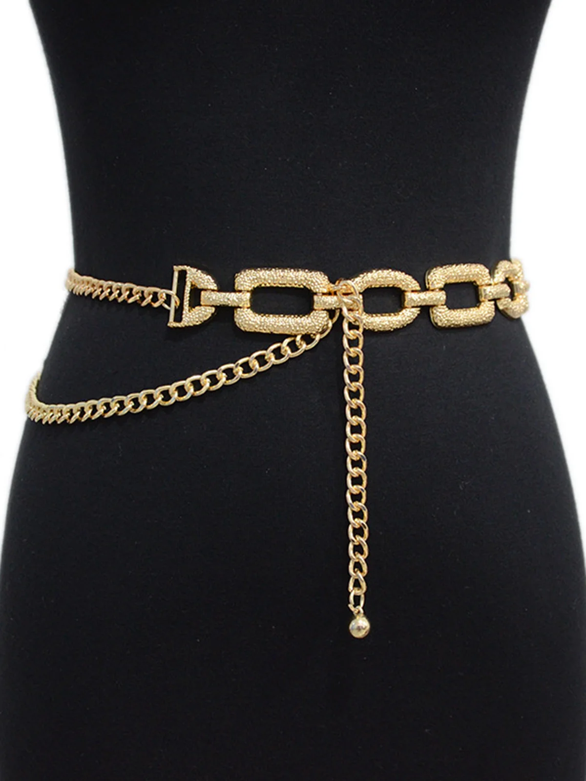 Geometric Golden Hollow Metal Waist Chain