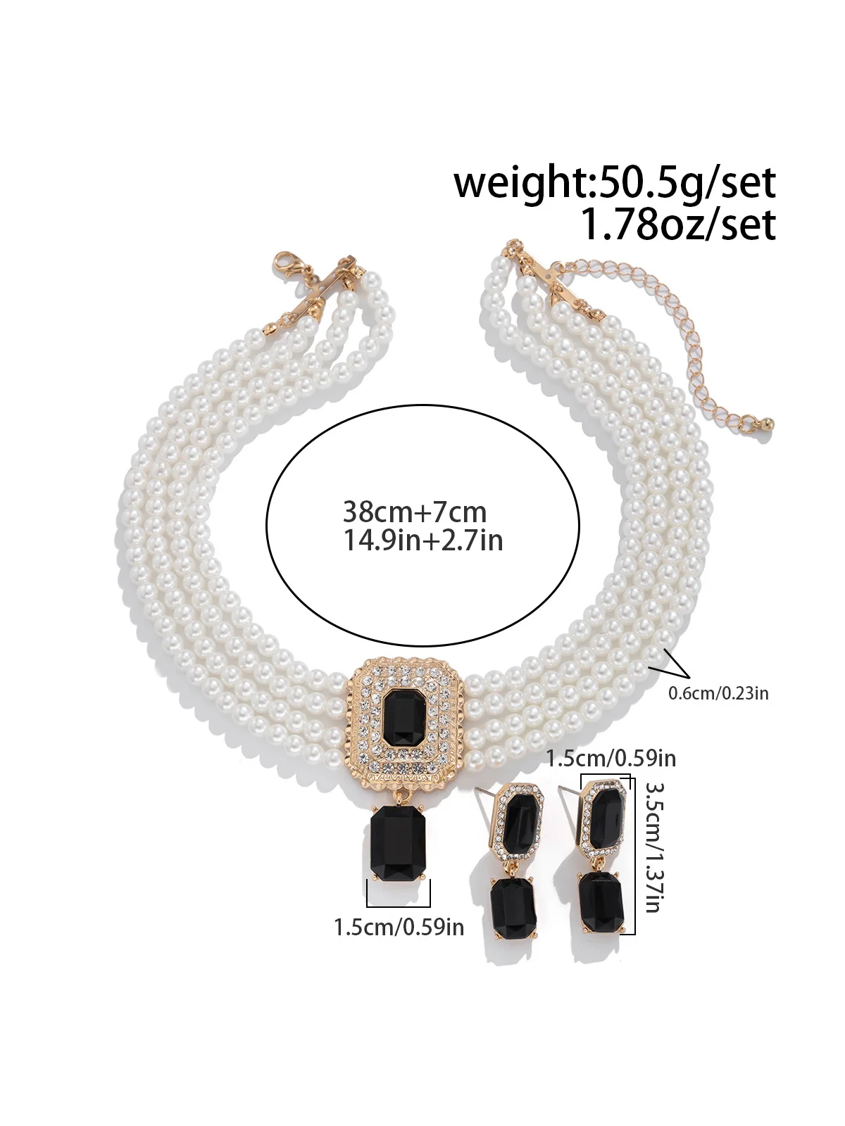 Pearl Neckless And Earrings Sets
