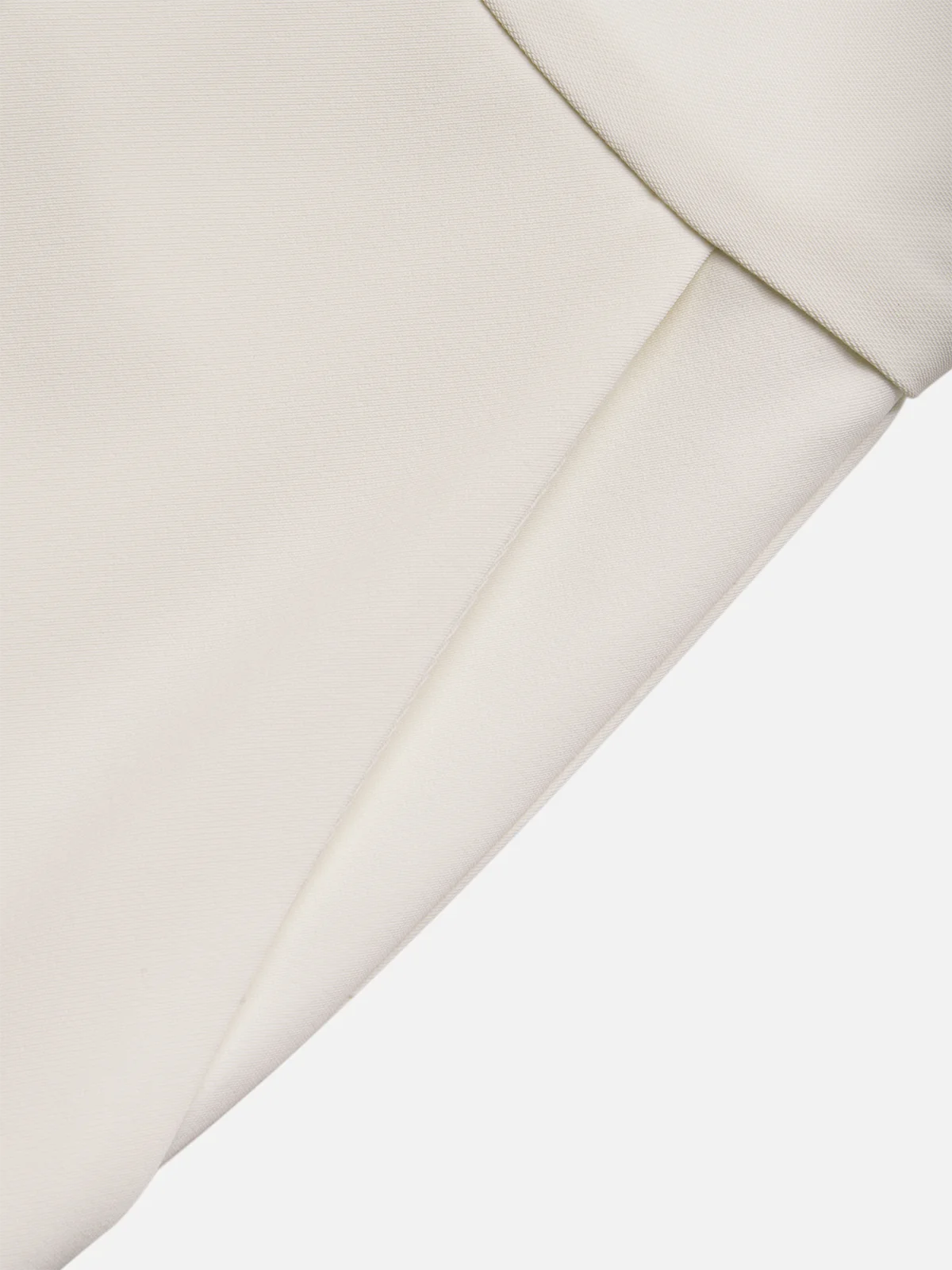 Off White Crew Neck Plain Ruched Urban Jumpsuit 