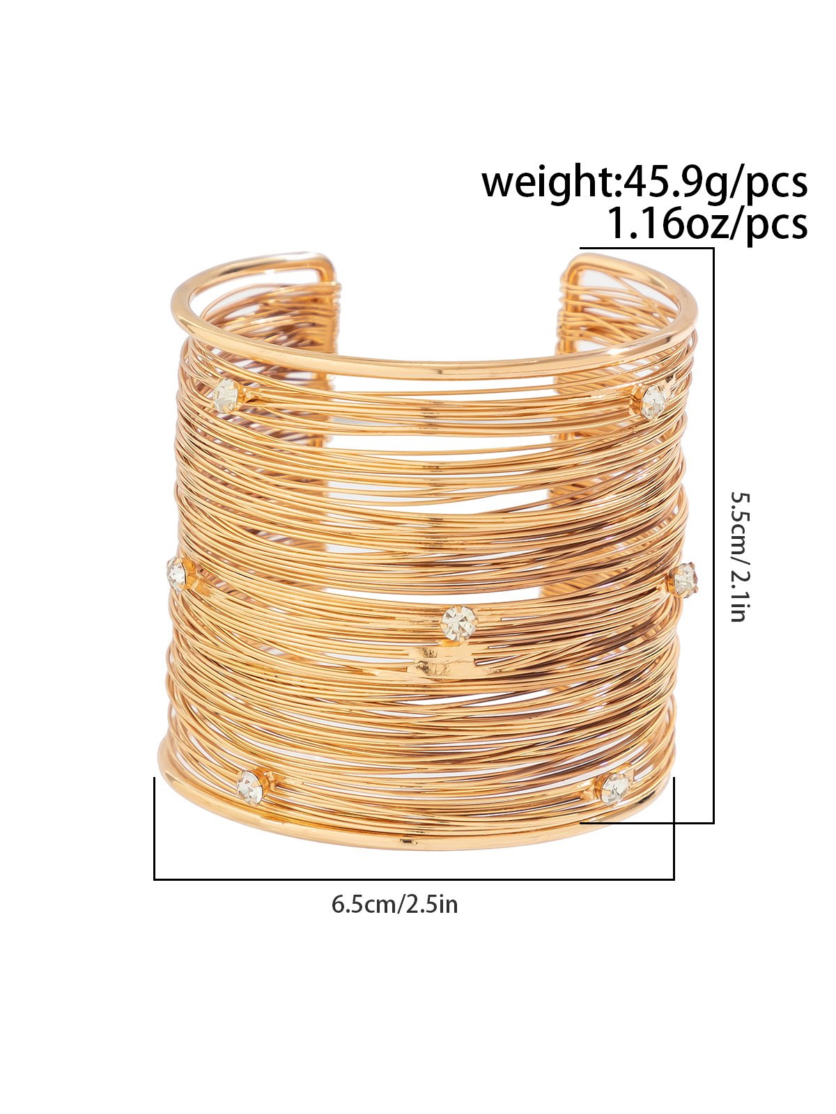 Sweet Cool Punk Style Wide Brushed Line Bracelet