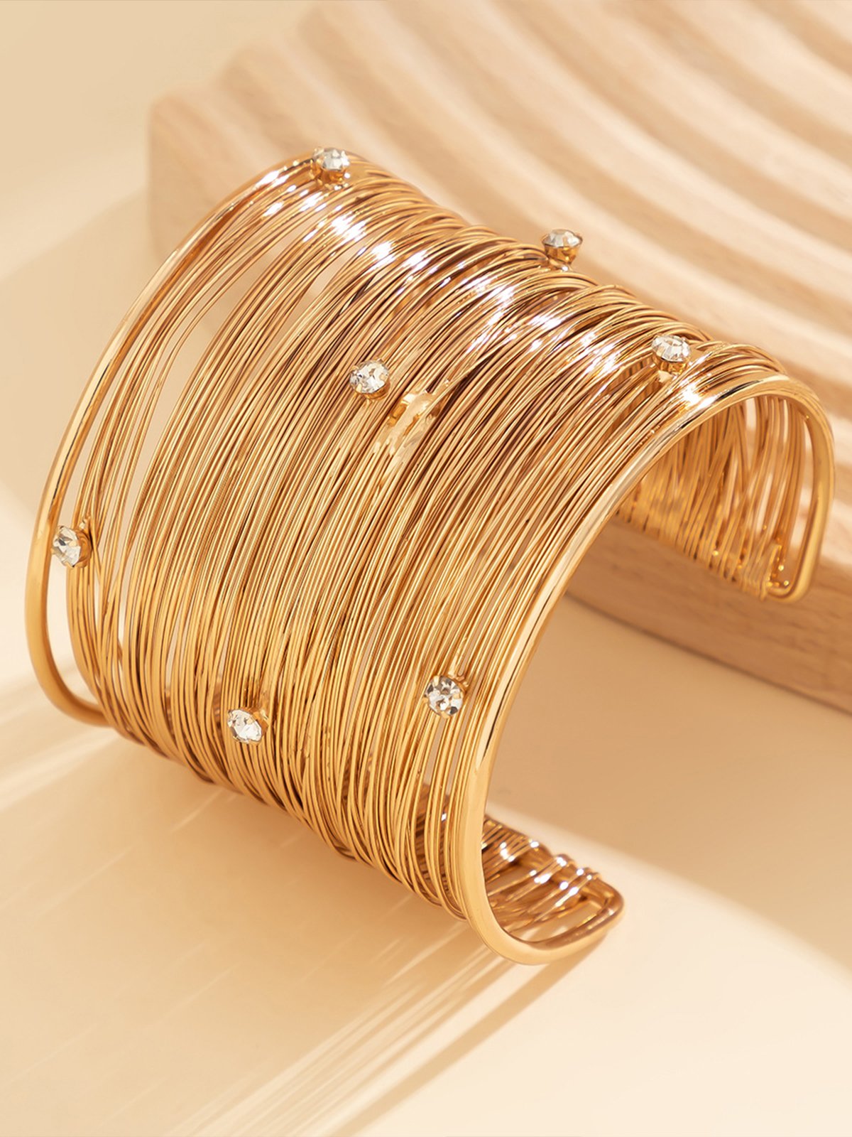 Sweet Cool Punk Style Wide Brushed Line Bracelet