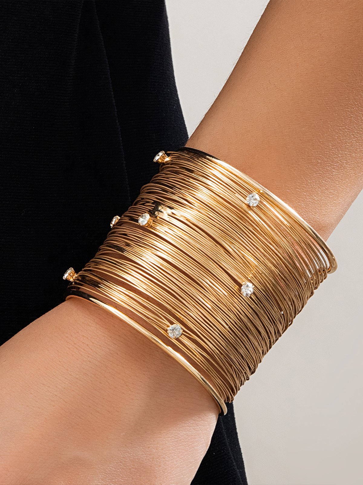 Sweet Cool Punk Style Wide Brushed Line Bracelet