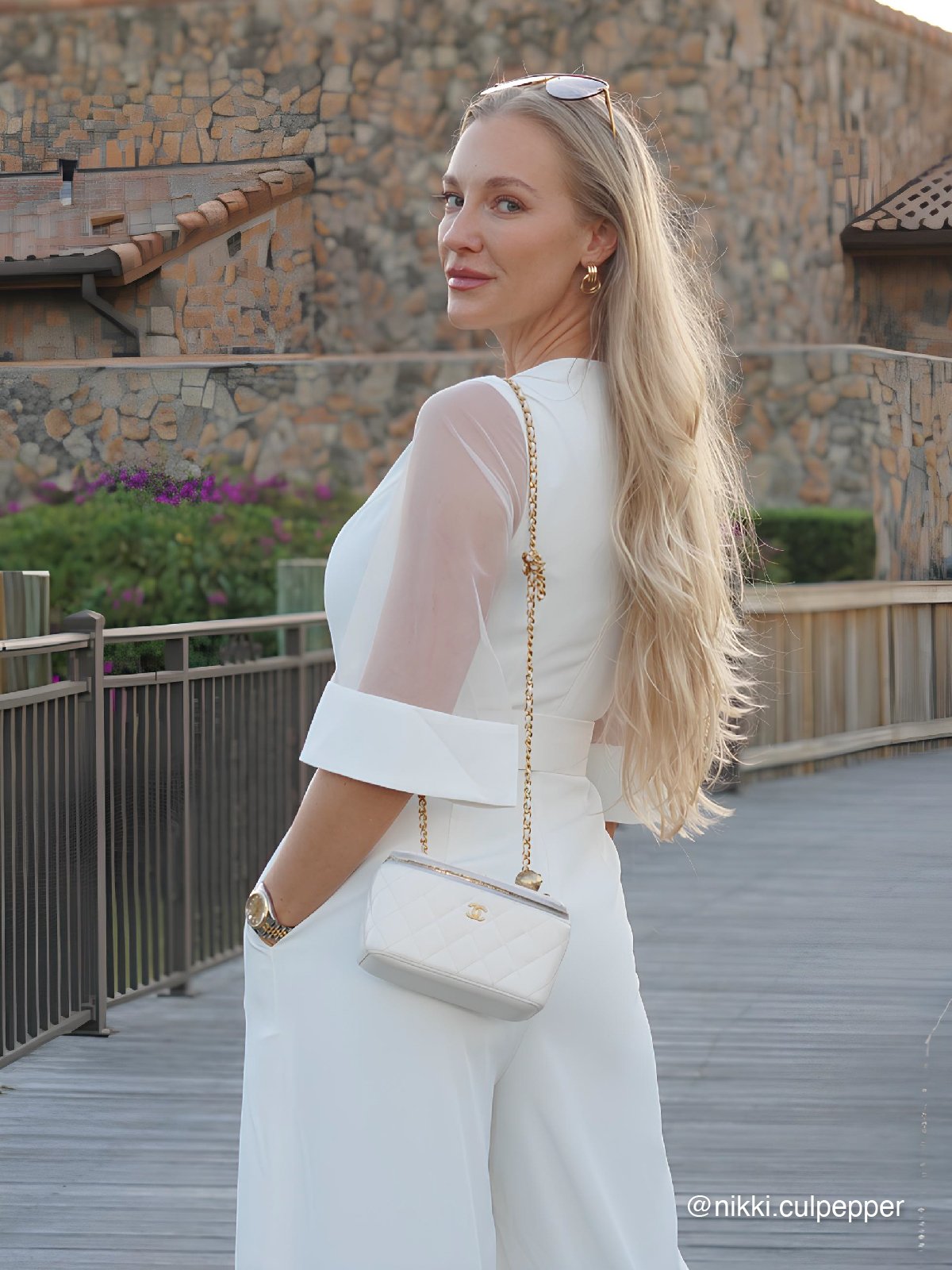 White Mesh V Neck Half Sleeve Plain Wide-Leg Jumpsuit With Belt
