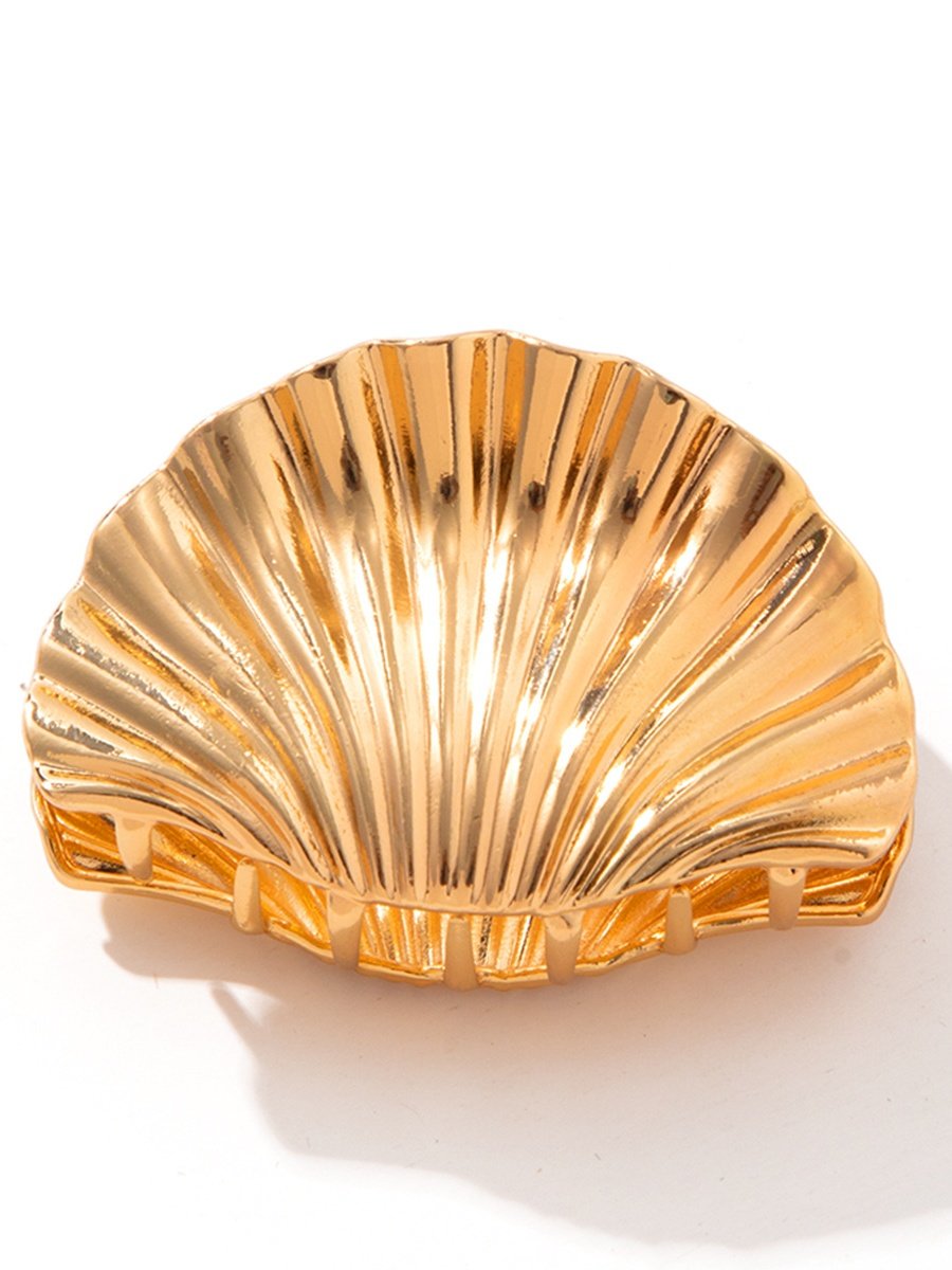 Real Gold Electroplated Headdress Large Shell Hairpin Niche Design Alloy Clip High-end Clip