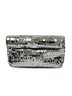 Sparkling Silver Sequined Magnetic Envelope Clutch Bag