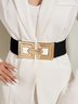 Geometric Golden Hollow Out Metal Buckle Stretch Girdle